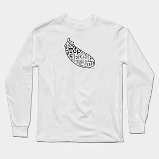 Eggplant Top Word Design  (Black) Long Sleeve T-Shirt